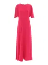 P.a.r.o.s.h Maxi Dress With Flutter Sleeves And Keyhole Back In Red
