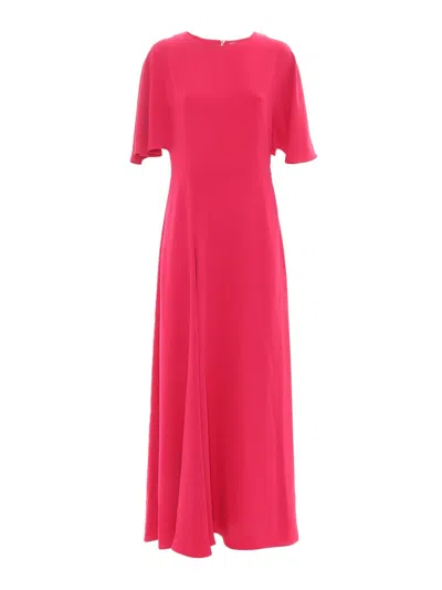 P.A.R.O.S.H MAXI DRESS WITH FLUTTER SLEEVES AND KEYHOLE BACK
