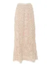 P.a.r.o.s.h Maxi Skirt With Intricate Floral Lace Detailing In Multi