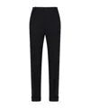 P.a.r.o.s.h Medium And High Waist Slim-fitting Straight Pants In Black