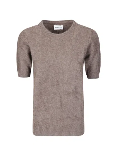 P.a.r.o.s.h Mélange-effect Short-sleeve Sweater In Brown