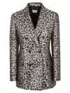 P.a.r.o.s.h Metallic Leopard Print Double-breasted Blazer In Animal Print