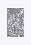 P.a.r.o.s.h Micro Sequin Embellished Midi Skirt In Silver