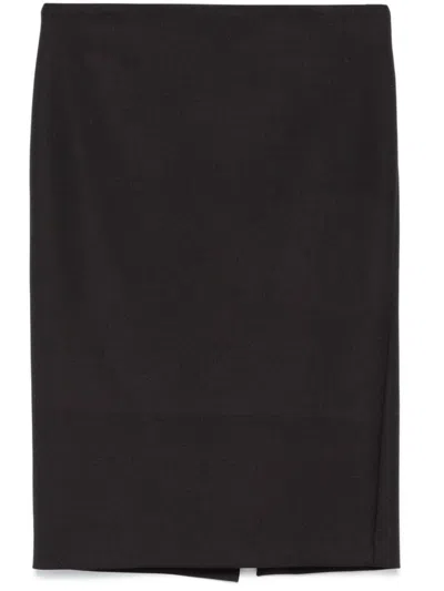 P.a.r.o.s.h Mid-rise Midi Skirt In Black