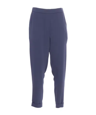 P.A.R.O.S.H P.A.R.O.S.H. MID-RISE TURN-UP HEM TAPERED TROUSERS
