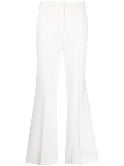 P.a.r.o.s.h Mid-rise Virgin-wool Flared Trousers In White