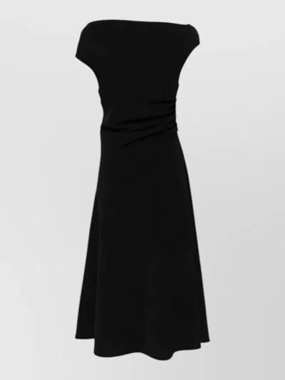 P.a.r.o.s.h Midi Dress A Line Silhouette Ruching In Black