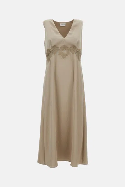 P.a.r.o.s.h Midi Dress In Neutral
