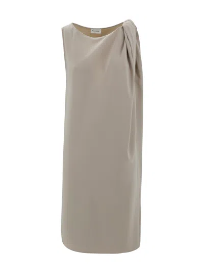 P.a.r.o.s.h Midi Dress With Crossover In Sand