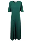 P.a.r.o.s.h . Midi Dress With Round Neckline And Keyhole Detail In Green