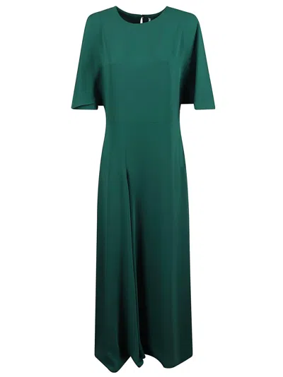 P.A.R.O.S.H P.A.R.O.S.H. MIDI DRESS WITH ROUND NECKLINE AND KEYHOLE DETAIL