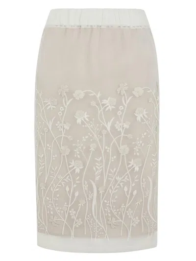 P.a.r.o.s.h . Midi Skirt In Neutral