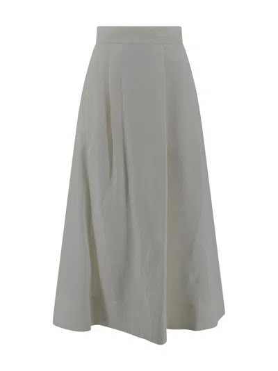 P.a.r.o.s.h Midi Skirt In White