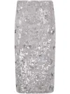 P.a.r.o.s.h Midi Skirt With Pailettes In Grey Melange