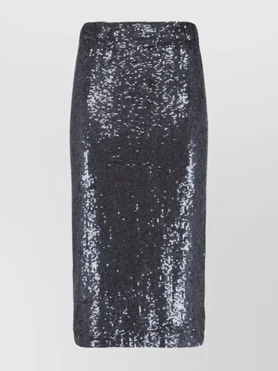 P.A.R.O.S.H MIDI SKIRT WITH SEQUIN EMBELLISHMENT AND STRAIGHT SILHOUETTE