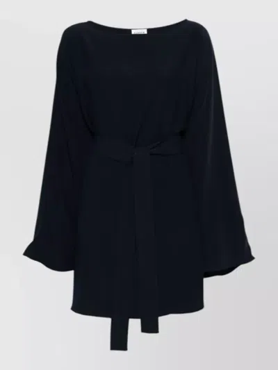 P.a.r.o.s.h Mini Dress Belted Waist Long Sleeves In Blue