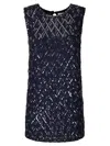 P.a.r.o.s.h Sequined Blue Mini Dress With Round Neckline In Blue