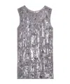 P.a.r.o.s.h Mélange Micro Sequined Mini Dress In Gray