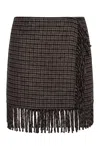 P.a.r.o.s.h . Mini Fringed Skirt In Brown