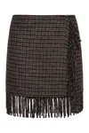 P.a.r.o.s.h . Mini Fringed Skirt In Brown