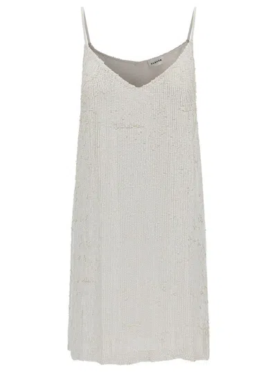 P.a.r.o.s.h Mini White Dress With All-over Paillettes