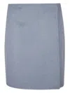 P.a.r.o.s.h Minimalist Clear Blue Mini Skirt In Gray