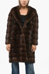 P.a.r.o.s.h Mink Fur Coat With Notch Lapel In Brown