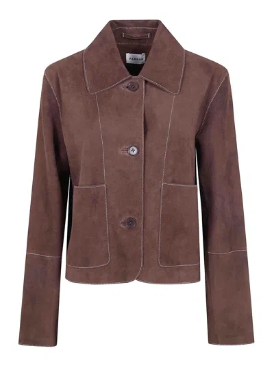 P.a.r.o.s.h Minuetto Suede Jacket In Brown