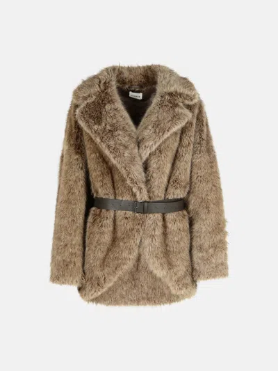 P.a.r.o.s.h Mole Faux Fur In Brown
