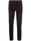 P.a.r.o.s.h Slim-cut Ankle-length Trousers In Goat Suede In Testa Di Moro