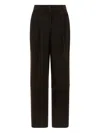 P.a.r.o.s.h Monet25w Panelled Pleated Suede Trousers In Brown