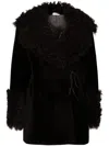 P.a.r.o.s.h Tied-up Shearling Short Coat In Brown