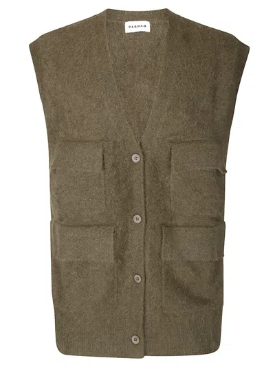 P.a.r.o.s.h Multi-pocket Utility Vest With Oversized Silhouette In Gray