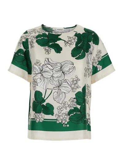 P.a.r.o.s.h Multicolor Blouse With All-over Floral Printed Motif In Silk Woman