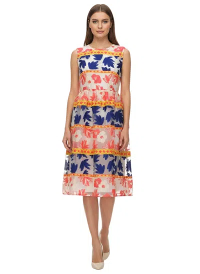 P.a.r.o.s.h Multicolor Floral Round Neck Dress
