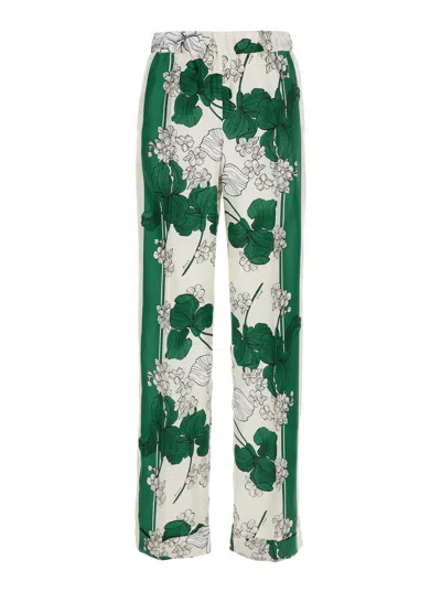 P.a.r.o.s.h Multicolor Pants With All-over Floral Printed Motif In Silk Woman