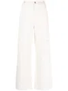 P.a.r.o.s.h Multiple-pockets High-waisted Trousers In White