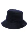 P.a.r.o.s.h Flat-crown Wool Bucket Hat In Navy Blue