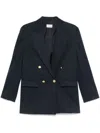 P.a.r.o.s.h . Crew Cotton Blend Blazer Jacket In Blue