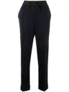 P.a.r.o.s.h Wool Blend Straight-leg Trousers With Cuffed Hem In Blue