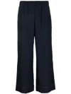 P.a.r.o.s.h Parosh Straight-leg Cropped Trousers In Navy Blue