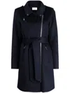 P.a.r.o.s.h Zip-up Wool Coat Design In Navy Blue