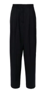 P.a.r.o.s.h Parosh Navy Stretch Gabardine Wide-leg Trousers