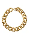 P.a.r.o.s.h Gold Tone Chain-link Necklace With Clasp Logo Closure In Gold