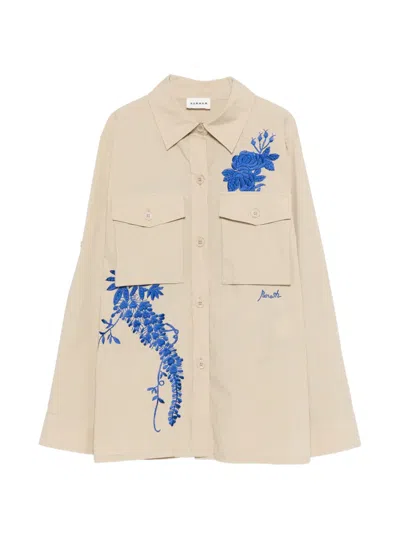 P.a.r.o.s.h Ninja Embroidered Chest-pocket Shirt In Multi