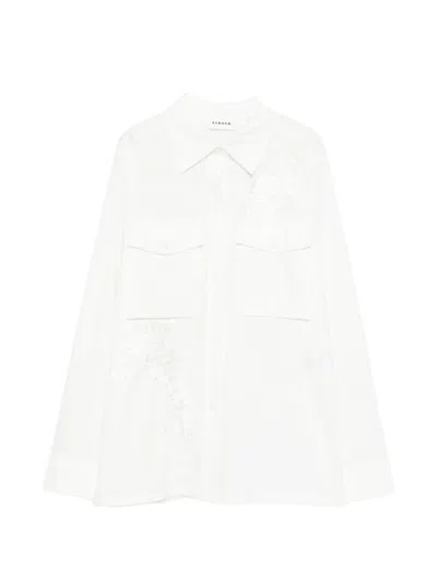 P.a.r.o.s.h Ninja Embroidery Chest-pocket Shirt In White