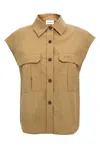 P.a.r.o.s.h Parosh Relaxed-fit Sleeveless Shirt With Front Pockets