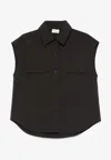 P.a.r.o.s.h Sleeveless Shirt Detail Box-pleat In Black