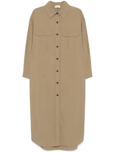 P.a.r.o.s.h Ninjad Maxi Dress In Brown