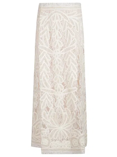 P.a.r.o.s.h Nixie Long Skirt In Ecru